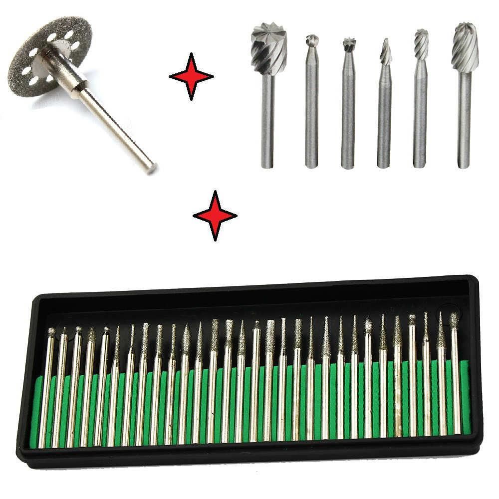 30 Parça Elmas Aşındırıcı Çelik Uçlu Dremel Torna Freze Uç Seti