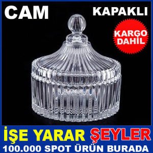 Kristal kalitesi çok amaçlı kalın camlı fanus,özel kapaklı cam şekerlik mücevher takı muhafaza kabı