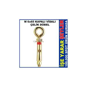 3 ADET M 6x65 KAPALI VİDA KANCALI ÇELİK DÜBEL