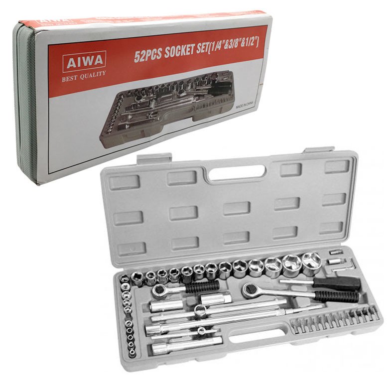 52 Parça Cırcırlı Anahtar Lokma Takımı Seti ile Tornavida Bit Ucu Seti 1. Kalite Sağlam ve Dayanıklı