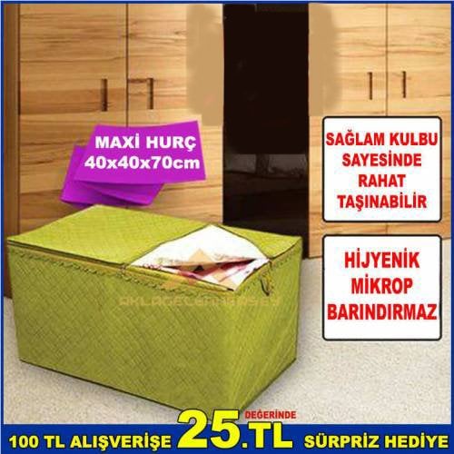 40x40x70cm Boyutlarına Sahip Taşınabilir Kulplu Hijyenik,Mikrop Barındırmaz Sandık Tipi Hurç