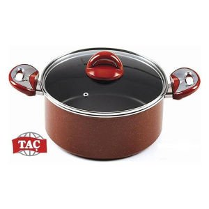 Taç TT1130 Granit Derin Tencere 22 Cm Cam Kapaklı Şık Tasarım Kullanışlı Ve Dayanıklı Yapı