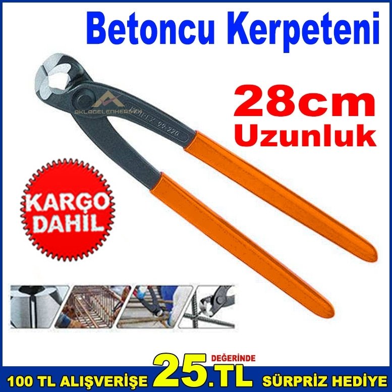 Betoncu Kerpeteni 28cm Uzunluğunda Oksit Kaplamalı Uzun Boy