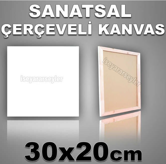 AHŞAP ŞASELİ BOŞ RESİM TUVALİ HAZIR TUAL 30x20
