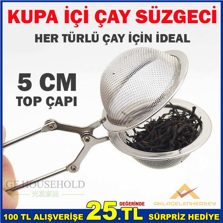 PASLANMAZ ÇELİK BARDAK KUPA İÇİ ÇAY SÜZGECİ 5cm