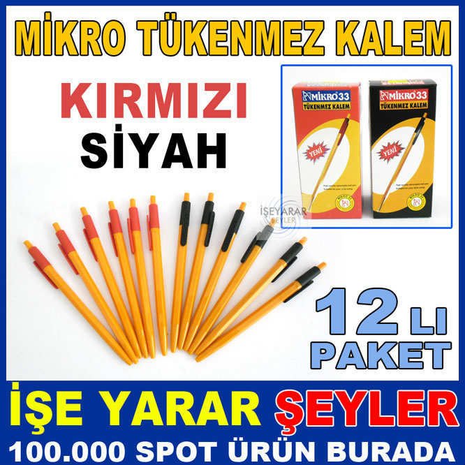 MİKRO 33 12 ADET EKONOMİK TÜKENMEZ KALEM SETİ-3