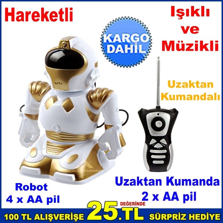 Uzaktan Kumandalı Pilli ROBOKID Robot Hareketli Sesli ve Işıklı