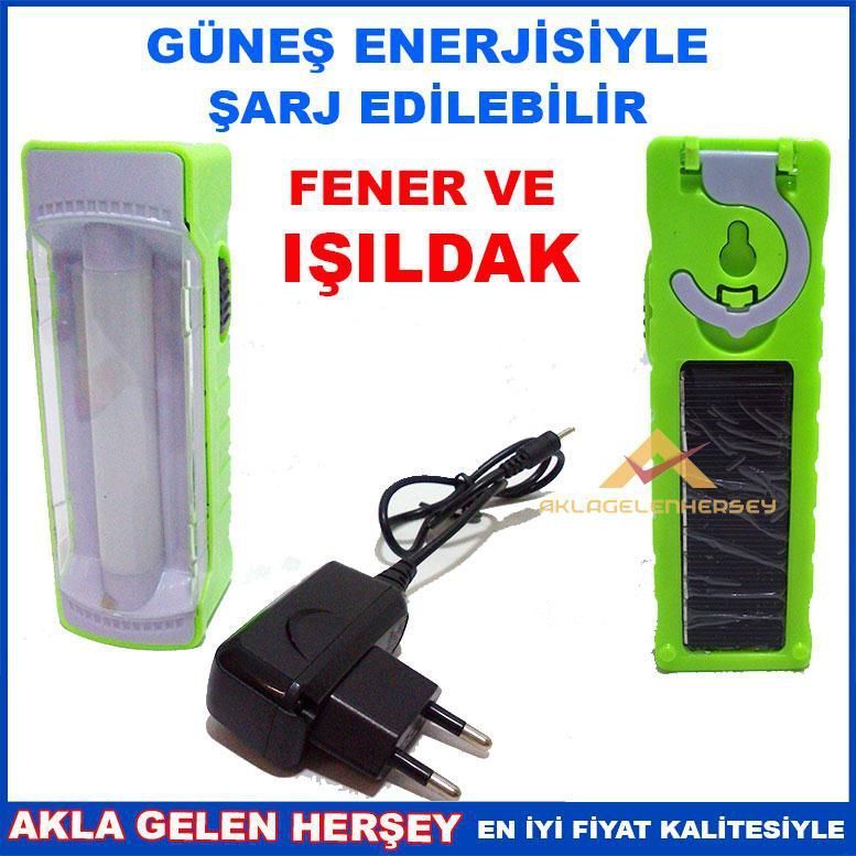 GÜNEŞ ENERJİSİ ŞARJLI PORTABLE FENER VE IŞILDAK