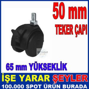 50MM FRENLİ VİDALI POLİAMİD MOBİLYA TEKERLEĞİ