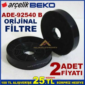 ARÇELİK BEKO ADE 92540 B ANKASTRE DAVLUMBAZ FİLTRESİ BEKO 92540 B ASPİRATÖR BACASIZ KARBON FİLTRE