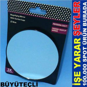 MAKYAJ İÇİN DEV AYNASI 14cm ÇAPINDA HERYERE KOLAY ADAPTE OLAN YAPIŞKAN 3 KAT BÜYÜTEÇLİ MAKYAJ AYNASI