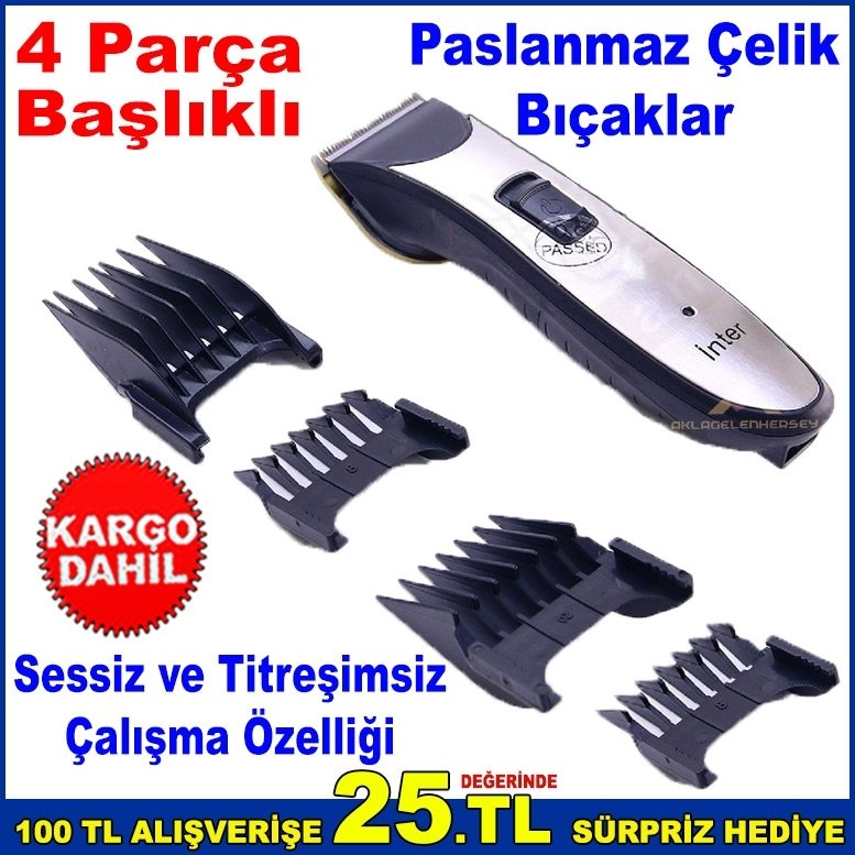 Paslanmaz Çelik Bıçaklı Saç,Sakal Profesyonel Tıraş Makinesi