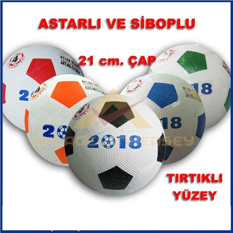 Tırtırlı yüzeye sahip futbol topu ASTARLI Sibop 21 cm KAUÇUK 4 no