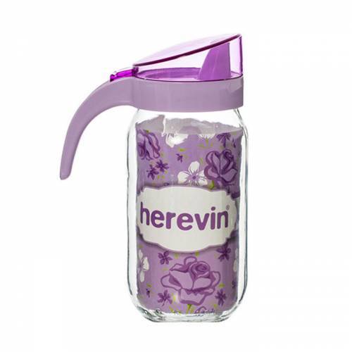 Yağlık Sirkelik Renkli Gravürlü Cam Sürahi 1 lt Zeytinyağlık