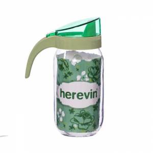 Yağlık Sirkelik Renkli Gravürlü Cam Sürahi 1 lt Zeytinyağlık