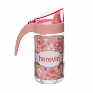 Yağlık Sirkelik Renkli Gravürlü Cam Sürahi 1 lt Zeytinyağlık