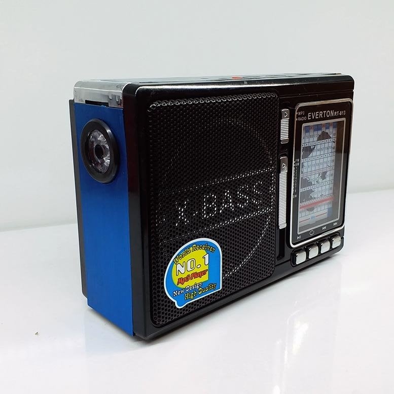 Şarjlı Pilli Fenerli Müzik Kutusu Mp3 Usb Fm Radyo Everton RT-813