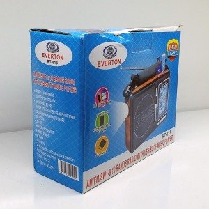 Şarjlı Pilli Fenerli Müzik Kutusu Mp3 Usb Fm Radyo Everton RT-813