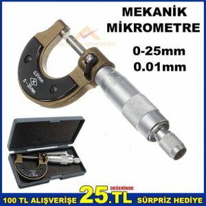 0.01mm Hassasiyet Mekanik Mikrometre Ölçüm Aleti kalite