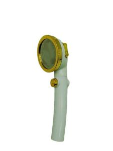 Lady Altın ve Beyaz Renkli İğneli Yandan Kademeli Plastik Duş Başlık