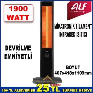 1900W DEVRİLME EMNİYETLİ MİCATRONİC FİLAMENT İNFRARED ISITICI