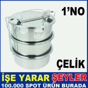 1.NO 1-2 KİŞİLİK 3'LÜ FULL ÇELİK SEFER TASI