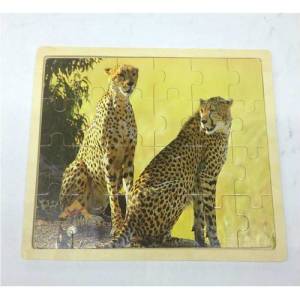 24 Parçadan Oluşan Çocukların Güzel Zaman Geçirebileceği Eğlenceli Çita Figürlü Ahşap Puzzle