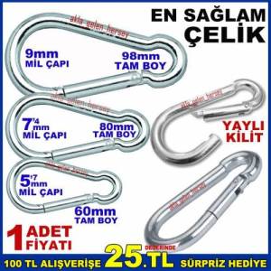 8cm Profesyonel Karabiner Çok Amaçlı Yaylı Kanca