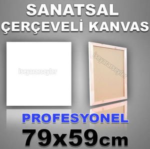 AHŞAP ÇERÇEVELİ BOŞ RESİM TUVALİ HAZIRTUAL 79x59