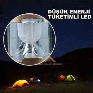 ŞARJLI ve SOLAR GÜNEŞ ENERJİLİ IŞILDAK+FENER ÇOK FONKSİYONLU KATLANIR MODEL 1W FENER+6 LED IŞILDAK