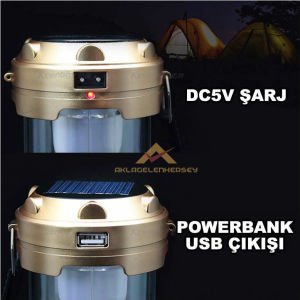 ŞARJLI ve SOLAR GÜNEŞ ENERJİLİ IŞILDAK+FENER ÇOK FONKSİYONLU KATLANIR MODEL 1W FENER+6 LED IŞILDAK