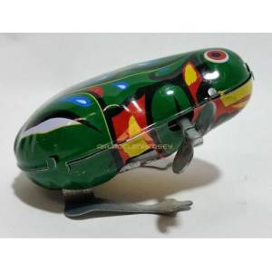 NOSTALJİK OYUNCAK KURMALI TENEKE KURBAĞA KURULUNCA ZIPLAYARAK YÜRÜR