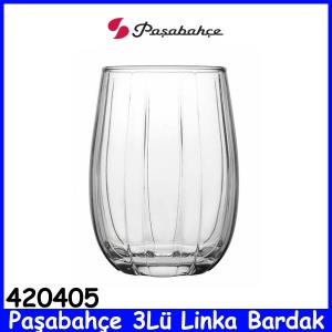 Paşabahçe 3Lü Gri Linka Bardak Takımı 420405 Kalteli Cam Ürün 