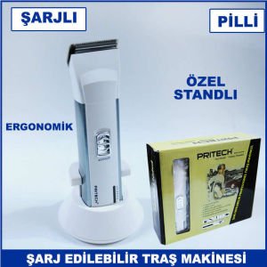 Şarj Edilebilir Profesyonel Tıraş Makinesi Şarjlı, Pilli ve Özel Standlı Traş Makinesi