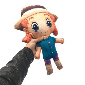Şapkalı Sevimli Bez Bebek Yumuşak Dokulu Oyuncak Bebek 43cm Kumaş Bebek