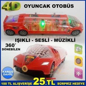 4D IŞIKLI SESLİ MÜZİKLİ HAREKETLİ OYUNCAK OTOBÜS