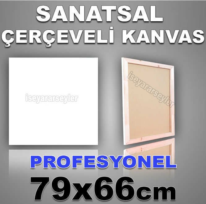 AHŞAP ŞASELİ BOŞ RESİM TUVALİ HAZIR TUAL 79x66