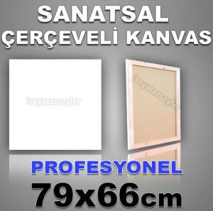 AHŞAP ŞASELİ BOŞ RESİM TUVALİ HAZIR TUAL 79x66
