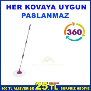 DÖNERLİ MOP KOVALARI İÇİN DÖNERLİ MOP SOPASI MİKROFİBER MOP VE PLASTİK APARAT