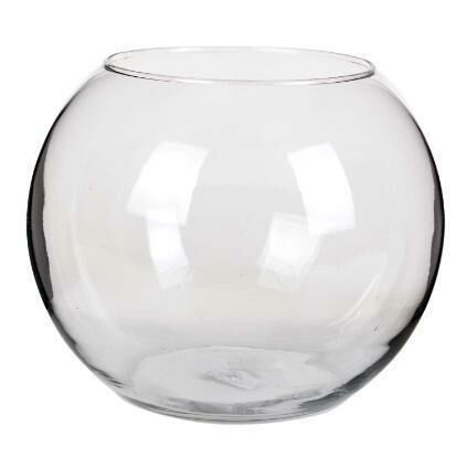 Büyük Boy Dayanıklı Cam Fanus Balık Ve Çiçek Dekoru 26x26x20 cm