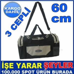 Eltipi Valiz Omuz Askılı El Tutmalı Sportif Çanta 60cm 3cep Sağlam Branda Kumaş Spor Seyahat Çantası