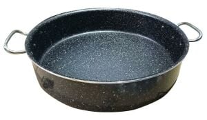 40cm Jumbo Boy Granit Pilav Karnıyarık Tenceresi İç ve Dış Yüzeyi Çizilmez Sırlı Endüstriyel Basık