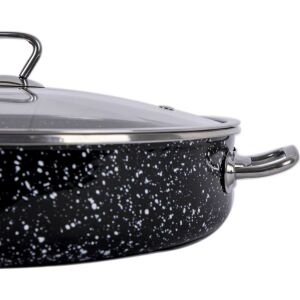 40cm Jumbo Boy Granit Pilav Karnıyarık Tenceresi İç ve Dış Yüzeyi Çizilmez Sırlı Endüstriyel Basık