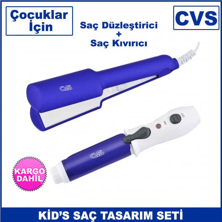 Çocuklar İçin Saç Tasarım Seti - Kid's Saç Şekillendirici - Kid's Kuaför Seti - Saç Düzleştirici