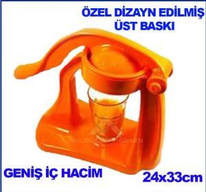 EV TİPİ 24x33cm BOYUTUNDA GENİŞ İÇ HACİMLİ ÖZEL DİZAYN ÜST BASKILI KOLLU NARENCİYE SIKACAĞI