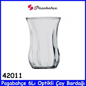 Paşabahçe 6Lı Optikli Çay Bardağı 42011 Kalileti Cam Ürün 