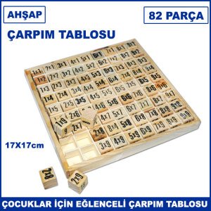 82 Parça Bağımsız Küp Bloklarla Ahşap Çarpım Tablosu Zeka Geliştirici Öğretici Çocuk Gelişim Seti