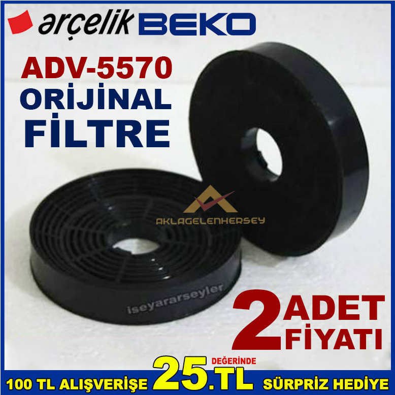 ARÇELİK BEKO ADV 5570 ANKASTRE DAVLUMBAZ FİLTRESİ BEKO 5570 ASPİRATÖR BACASIZ KARBON FİLTRE