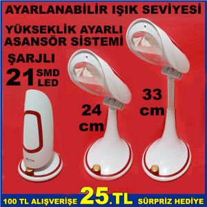 YÜKSEKLİK AYARLI ŞARJLI IŞILDAK ÇALIŞMA LAMBASI