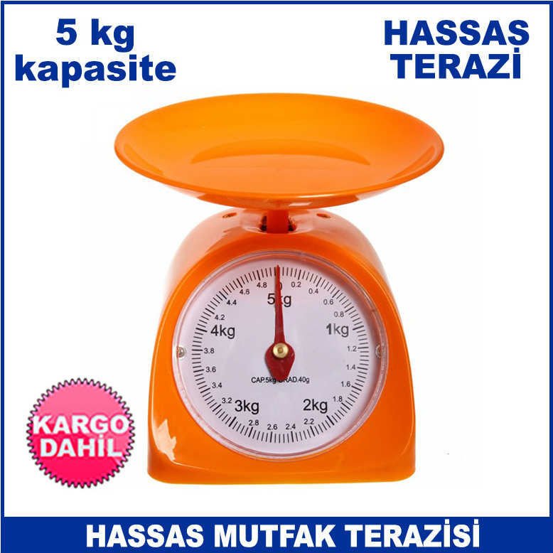 5 kg Kapasiteli İbreli Hassas Mutfak Terazisi 40 gr Hassasiyetli Tartı